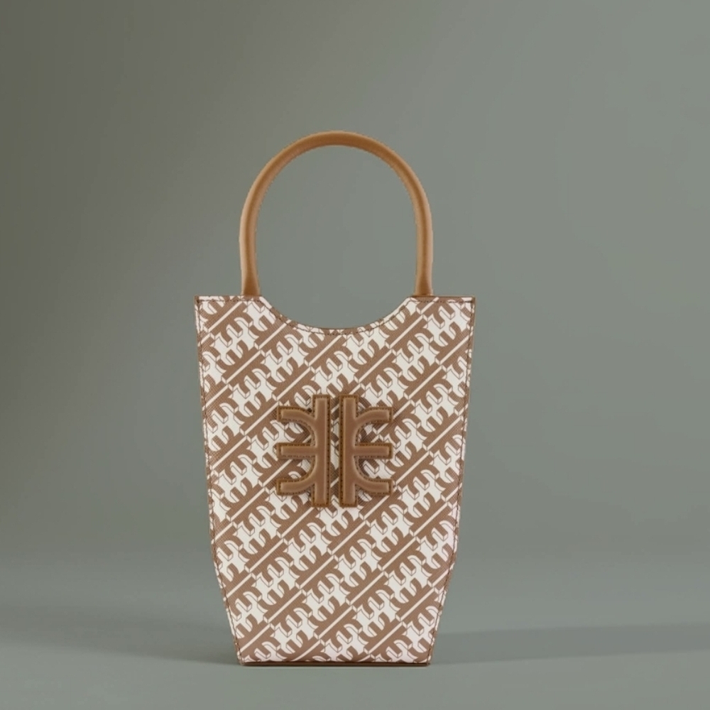 JW PEI Tan Patterned Tote Bag